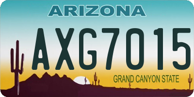 AZ license plate AXG7015