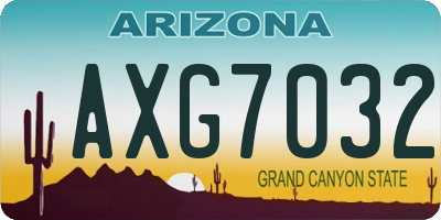 AZ license plate AXG7032