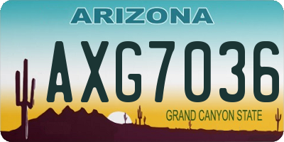 AZ license plate AXG7036
