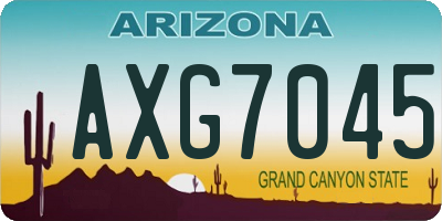 AZ license plate AXG7045