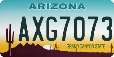AZ license plate AXG7073
