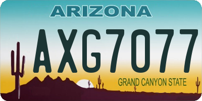 AZ license plate AXG7077