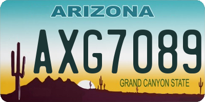 AZ license plate AXG7089
