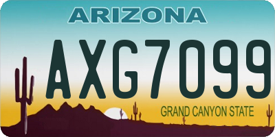 AZ license plate AXG7099