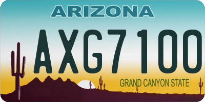 AZ license plate AXG7100
