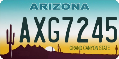 AZ license plate AXG7245