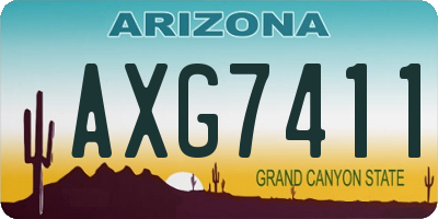 AZ license plate AXG7411