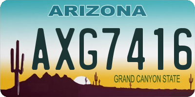 AZ license plate AXG7416