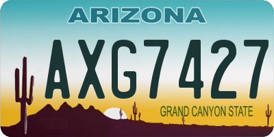 AZ license plate AXG7427