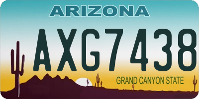 AZ license plate AXG7438
