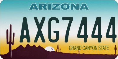 AZ license plate AXG7444