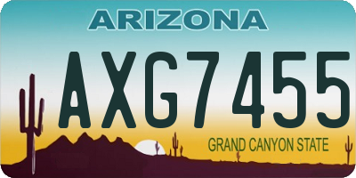 AZ license plate AXG7455
