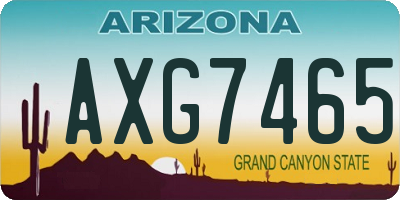 AZ license plate AXG7465