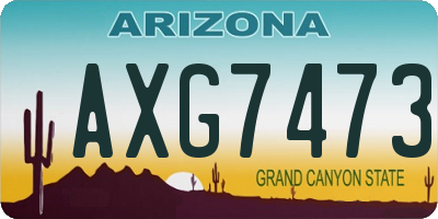 AZ license plate AXG7473