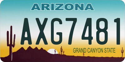 AZ license plate AXG7481