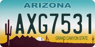 AZ license plate AXG7531