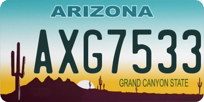 AZ license plate AXG7533