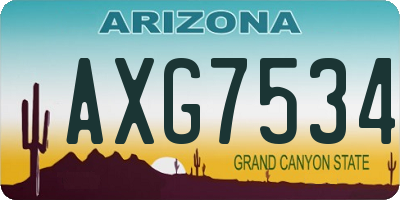 AZ license plate AXG7534
