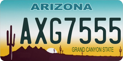AZ license plate AXG7555