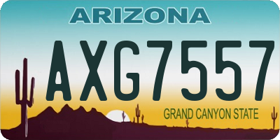 AZ license plate AXG7557