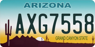 AZ license plate AXG7558