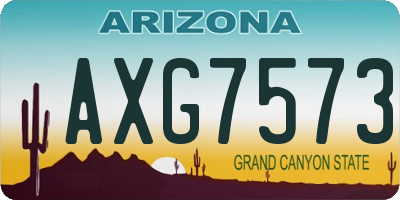 AZ license plate AXG7573