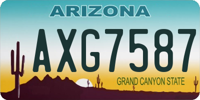 AZ license plate AXG7587