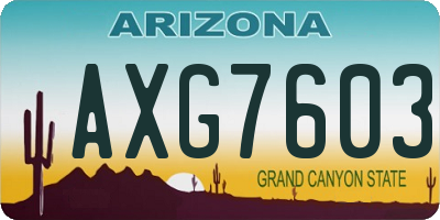 AZ license plate AXG7603
