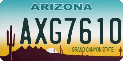 AZ license plate AXG7610