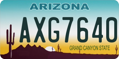 AZ license plate AXG7640