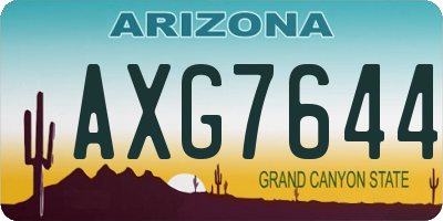 AZ license plate AXG7644