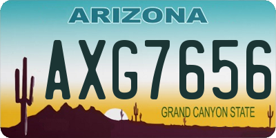 AZ license plate AXG7656