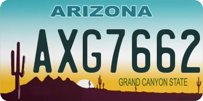 AZ license plate AXG7662