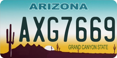AZ license plate AXG7669