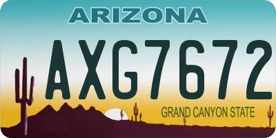 AZ license plate AXG7672