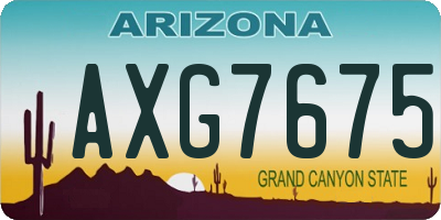AZ license plate AXG7675
