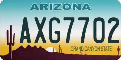 AZ license plate AXG7702