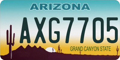 AZ license plate AXG7705