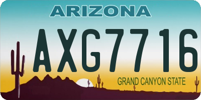 AZ license plate AXG7716