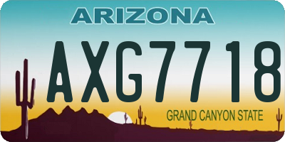 AZ license plate AXG7718