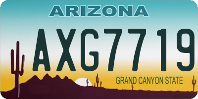 AZ license plate AXG7719