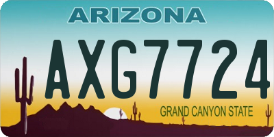 AZ license plate AXG7724