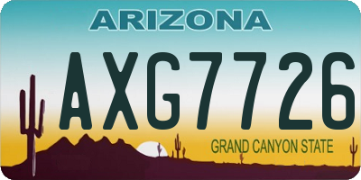 AZ license plate AXG7726