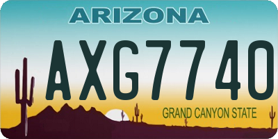 AZ license plate AXG7740