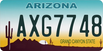AZ license plate AXG7748