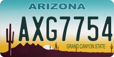 AZ license plate AXG7754