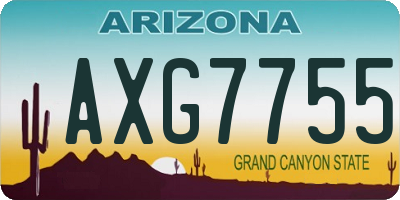 AZ license plate AXG7755