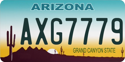 AZ license plate AXG7779