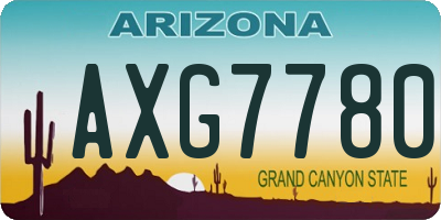 AZ license plate AXG7780