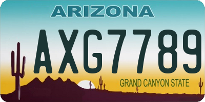AZ license plate AXG7789